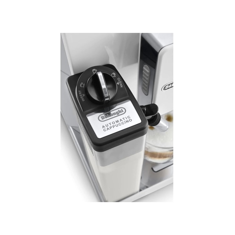 Delonghi ECAM45.760.W Eletta Cappuccino Top Bean-to-Cup Automatic Coffee Machine with Grinder & Frother - White