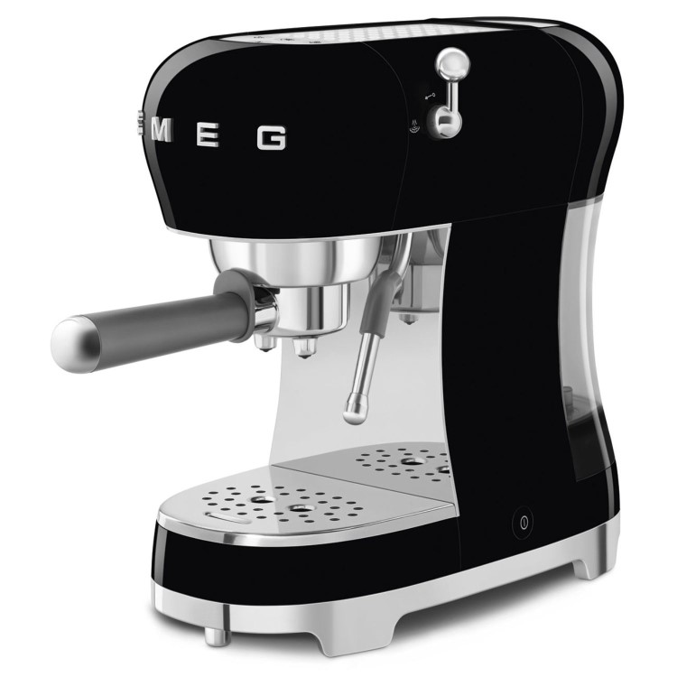 Smeg Retro Style Manual Espresso Coffee Machine with Milk Frother - Black