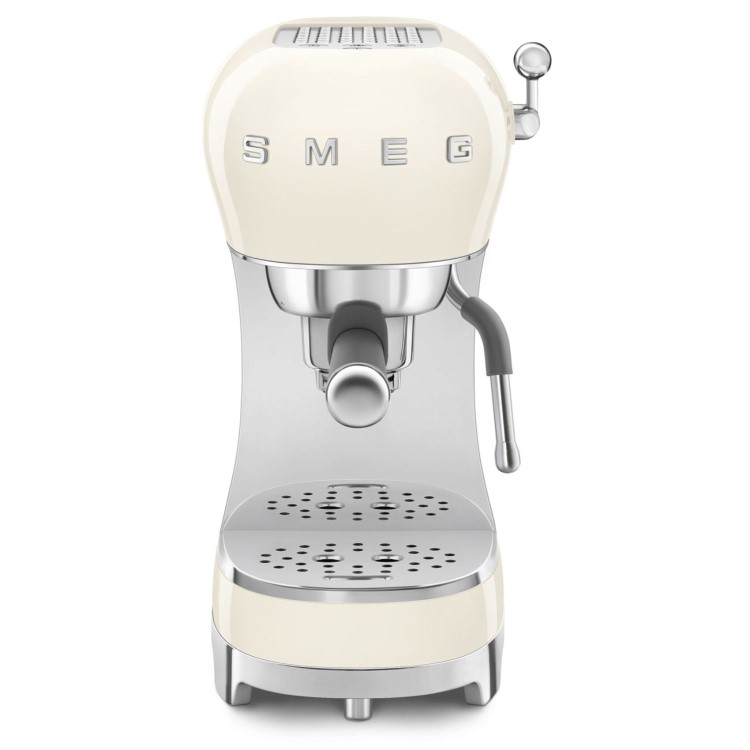 Smeg Retro Style Manual Espresso Coffee Machine with Milk Frother - Cream