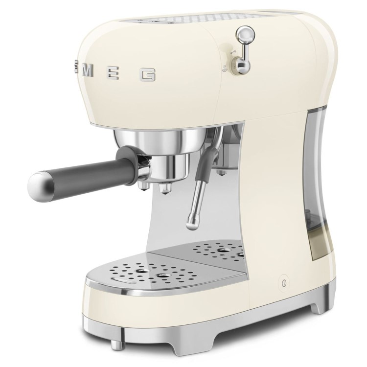 Smeg Retro Style Manual Espresso Coffee Machine with Milk Frother - Cream