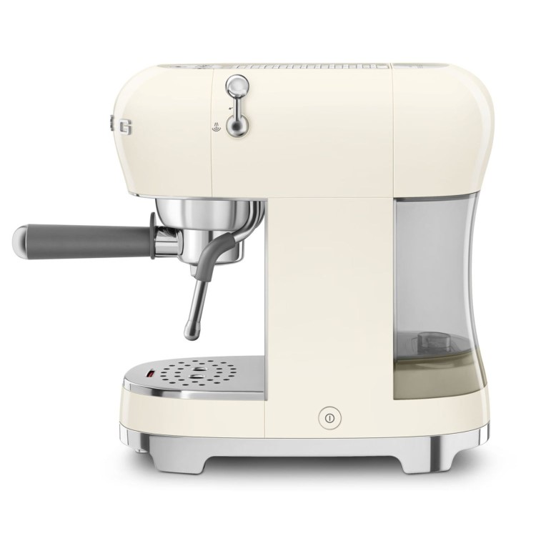 Smeg Retro Style Manual Espresso Coffee Machine with Milk Frother - Cream