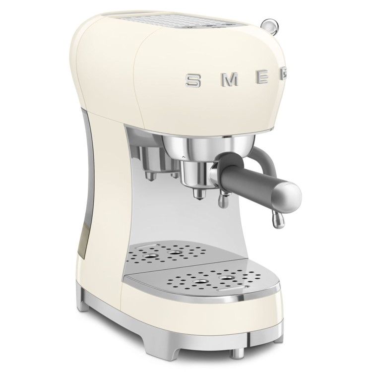 Smeg Retro Style Manual Espresso Coffee Machine with Milk Frother - Cream