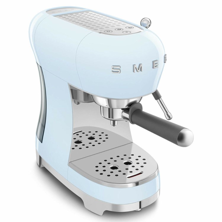 Smeg Retro Style Manual Espresso Coffee Machine with Milk Frother - Pastel Blue