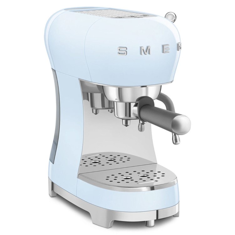 Smeg Retro Style Manual Espresso Coffee Machine with Milk Frother - Pastel Blue