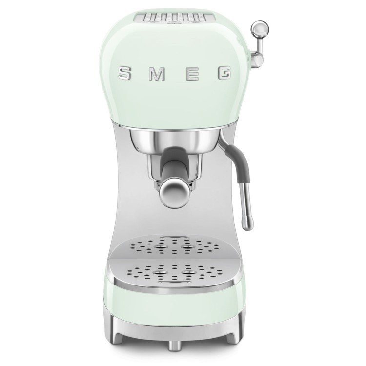 Smeg Retro Style Manual Espresso Coffee Machine with Milk Frother - Pastel Green