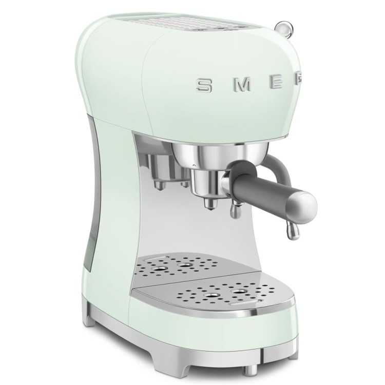 Smeg Retro Style Manual Espresso Coffee Machine with Milk Frother - Pastel Green