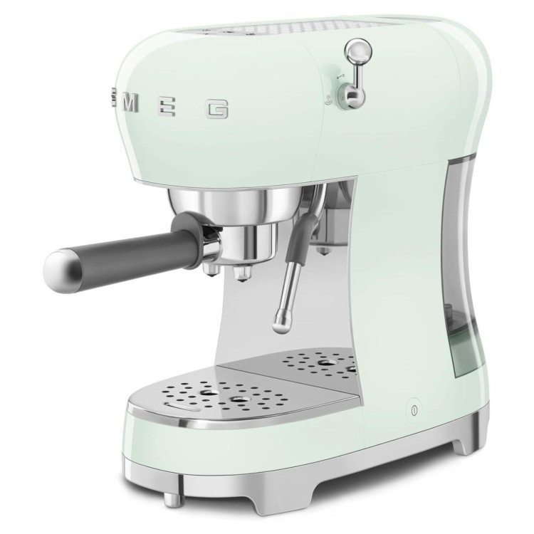 Smeg Retro Style Manual Espresso Coffee Machine with Milk Frother - Pastel Green