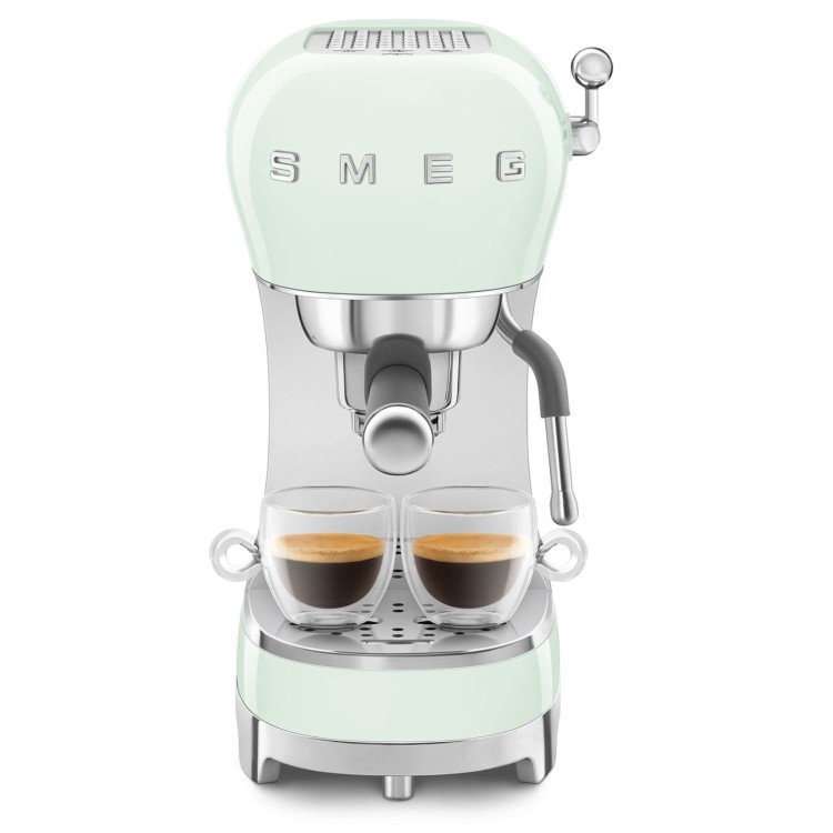 Smeg Retro Style Manual Espresso Coffee Machine with Milk Frother - Pastel Green