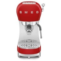 Smeg Retro Style Manual Espresso Coffee Machine with Milk Frother - Red