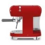 Smeg Retro Style Manual Espresso Coffee Machine with Milk Frother - Red