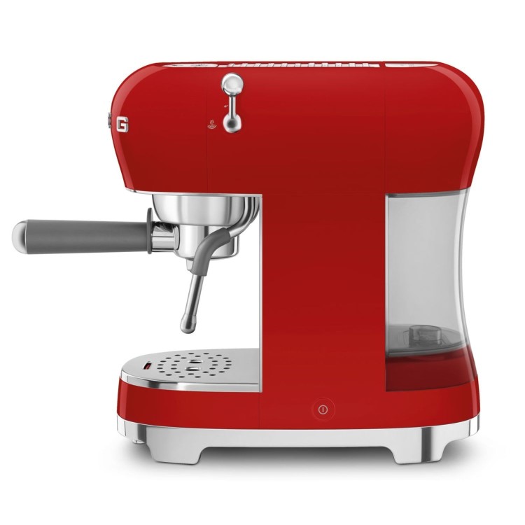 Smeg Retro Style Manual Espresso Coffee Machine with Milk Frother - Red