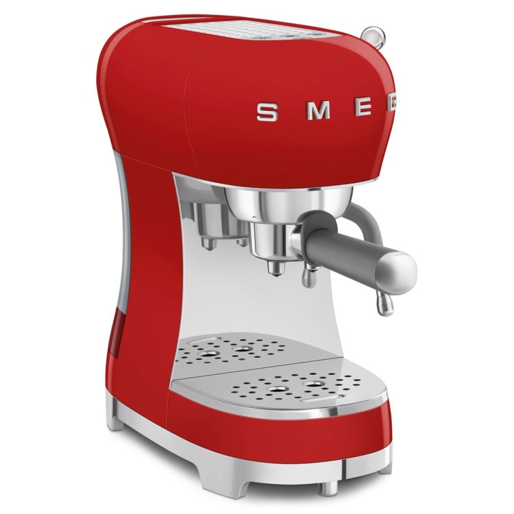 Smeg Retro Style Manual Espresso Coffee Machine with Milk Frother - Red