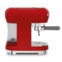 Smeg Retro Style Manual Espresso Coffee Machine with Milk Frother - Red