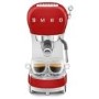 Smeg Retro Style Manual Espresso Coffee Machine with Milk Frother - Red