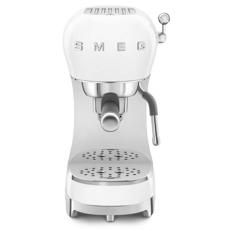 Smeg Retro Style Manual Espresso Coffee Machine with Milk Frother - White