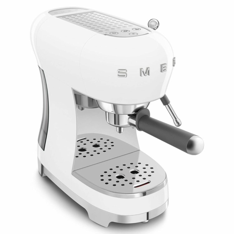 Smeg Retro Style Manual Espresso Coffee Machine with Milk Frother - White