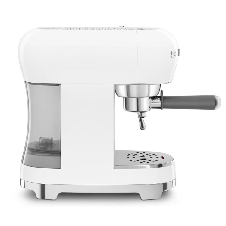 Smeg Retro Style Manual Espresso Coffee Machine with Milk Frother - White