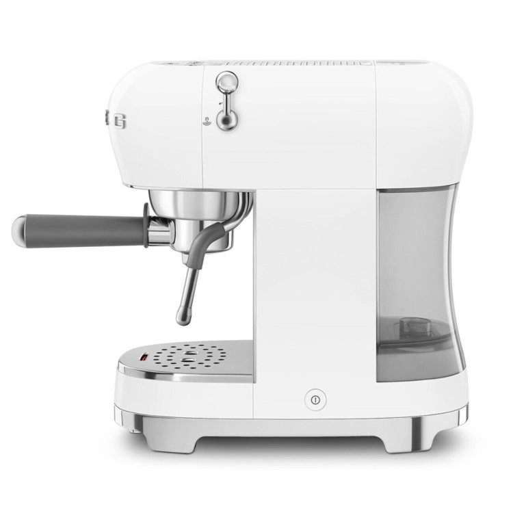 Smeg Retro Style Manual Espresso Coffee Machine with Milk Frother - White