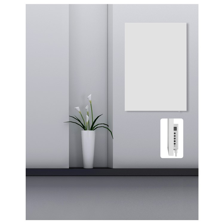 Refurbished electriQ Low Energy 700w Infrared Wall Mounted Frameless Panel Heater with Smart WiFi Alexa Ultra-slim and Ultra-light