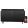 electriQ 2000W Smart Curved Designer Glass Panel Heater - Wall Mountable & Bathroom Safe - Black