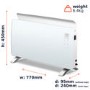 electriQ 2000W Smart Curved Designer Glass Panel Heater - Wall Mountable & Bathroom Safe - White