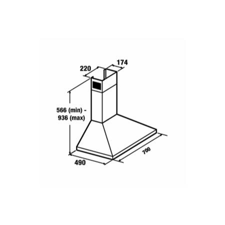 CDA ECH72SS 70cm Wide Chimney Hood - Stainless Steel