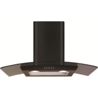 CDA 70cm Curved Glass Chimney Cooker Hood - Black