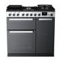 Rangemaster Edge Deluxe 90cm Dual Fuel Range Cooker - Black Glass