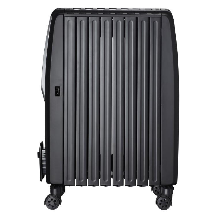 electriQ 2500W Smart Oil Filled Radiator with Thermostat and Weekly Timer - Black