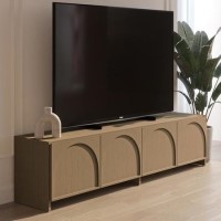 Large Oak TV Stand with Storage and Arch Detail - TV's up to 75" -  Ellie