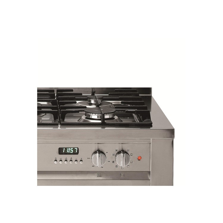 Hotpoint EG900XS Single Oven 90cm Wide Dual Fuel Range Cooker Stainless Steel