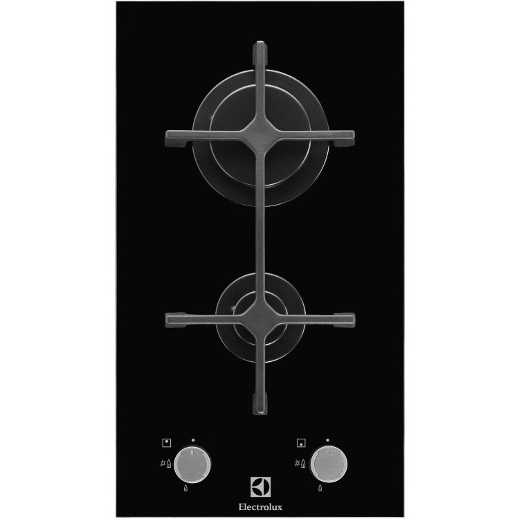 Electrolux EGC3322NOK Two Burner Domino Gas-on-glass Hob Black