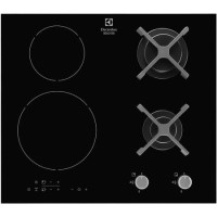 Electrolux EGD6576NOK Four Zone Dual Fuel Gas & Induction Hob Black