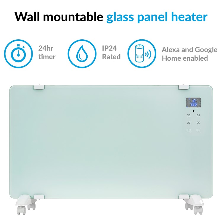 Refurbished electriQ 2000W Designer Glass Heater Wall Mountable