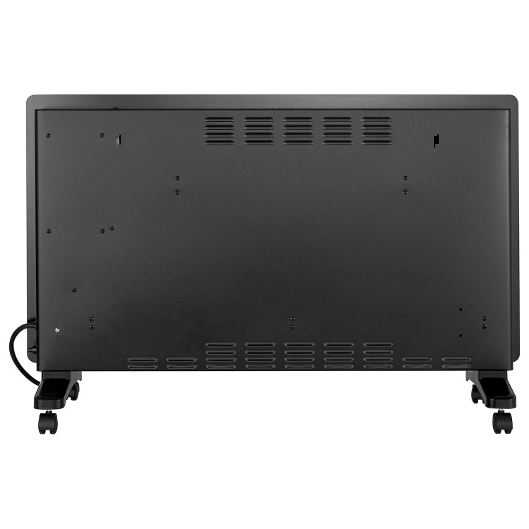 electriQ 2500W Smart Designer Glass Panel Convection Heater - Wall Mountable & Bathroom Safe - Black