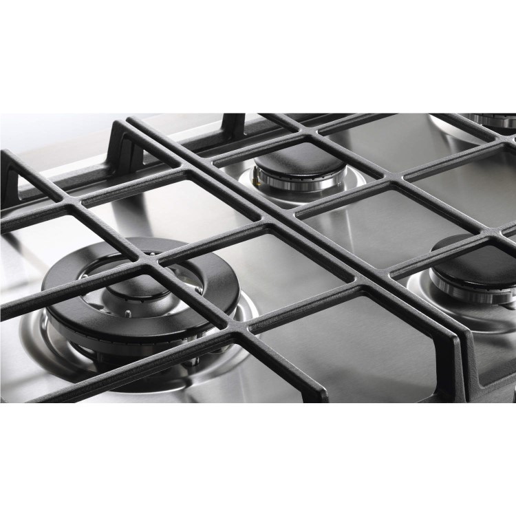 Electrolux EGH6343LOX 60cm Four Burner Gas Hob Stainless Steel With Cast Iron Pan Stands