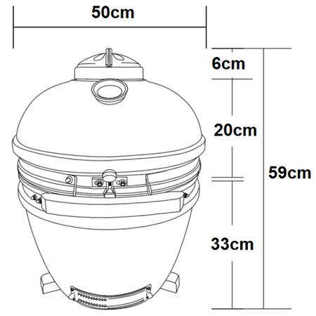 Boss Grill The Egg - 18 Inch Ceramic Kamado Style Charcoal Egg BBQ Grill