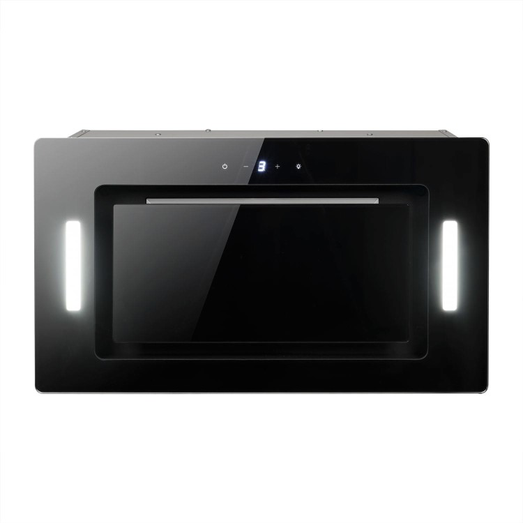 electriQ 52cm Glass Canopy Cooker Hood - Black