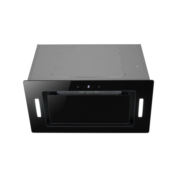 electriQ 52cm Glass Canopy Cooker Hood - Black