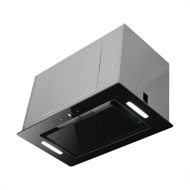 electriQ 52cm Glass Canopy Cooker Hood - Black