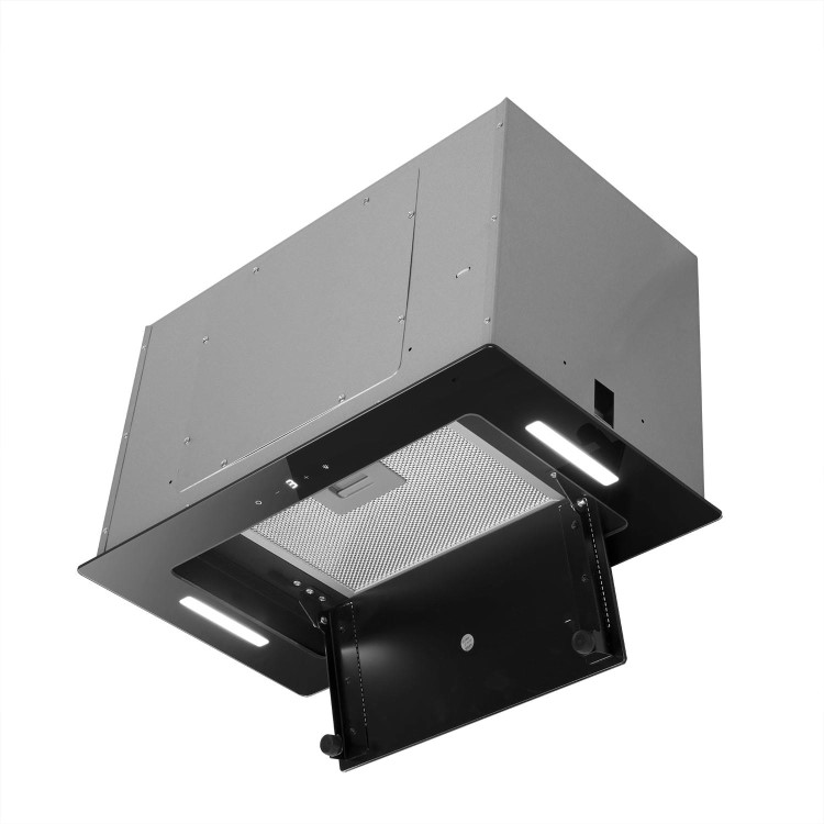 electriQ 52cm Glass Canopy Cooker Hood - Black