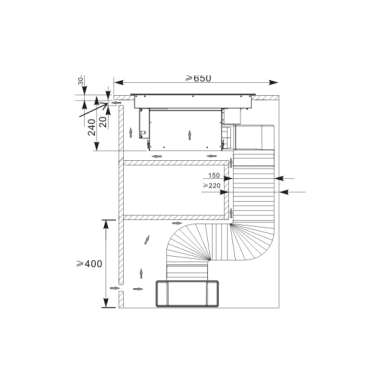 electriQ 60cm Venting Induction Hob with Flex Zone