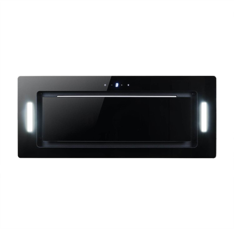 electriQ 72cm Glass Canopy Cooker Hood - Black