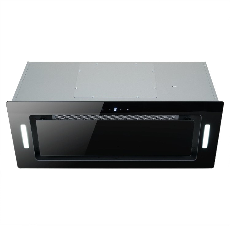 Refurbished electriQ EIQ72GBLCAN 72cm Canopy Hood Black Glass