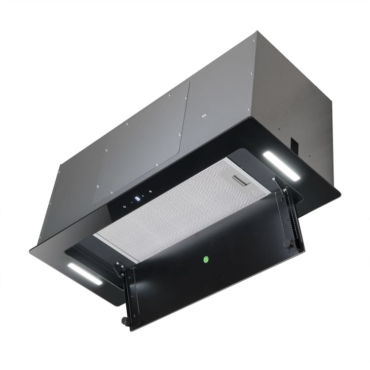 electriQ 72cm Glass Canopy Cooker Hood - Black