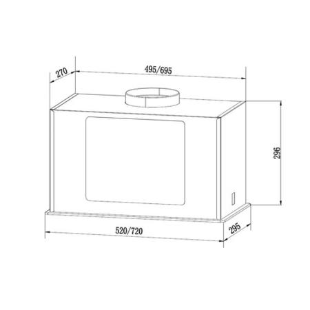 Refurbished electriQ EIQ72GBLCAN 72cm Canopy Hood Black Glass