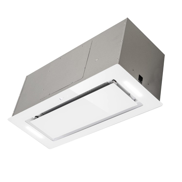 electriQ 72cm Glass Canopy Cooker Hood - White