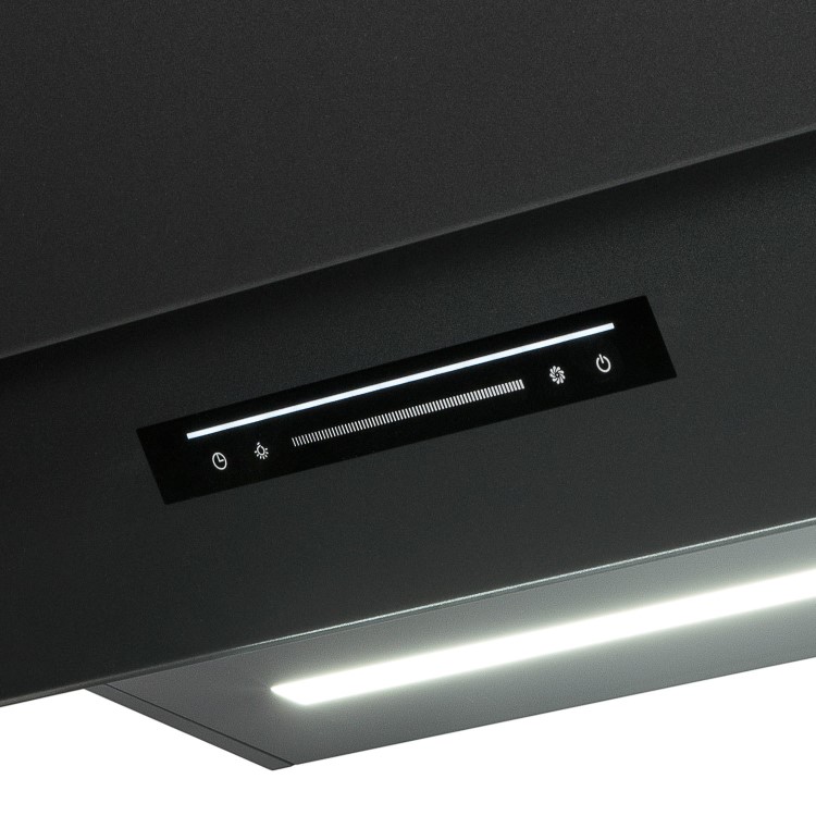 electriQ 90cm Angled Chimney Cooker Hood - Matte Black