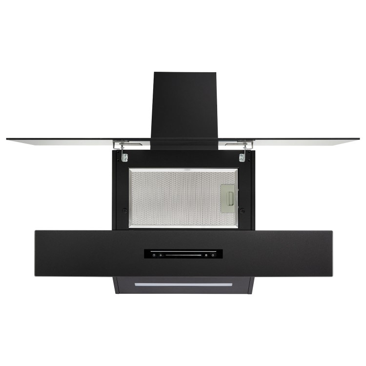 electriQ 90cm Angled Chimney Cooker Hood - Matte Black