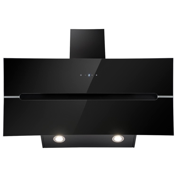 Refurbished electriQ EIQ90ANSLIMBK 90cm Angled Cooker Hood Back